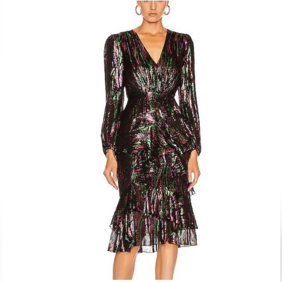 SALONI- Alta Dress- black rainbow metallic - Picture 5 of 8